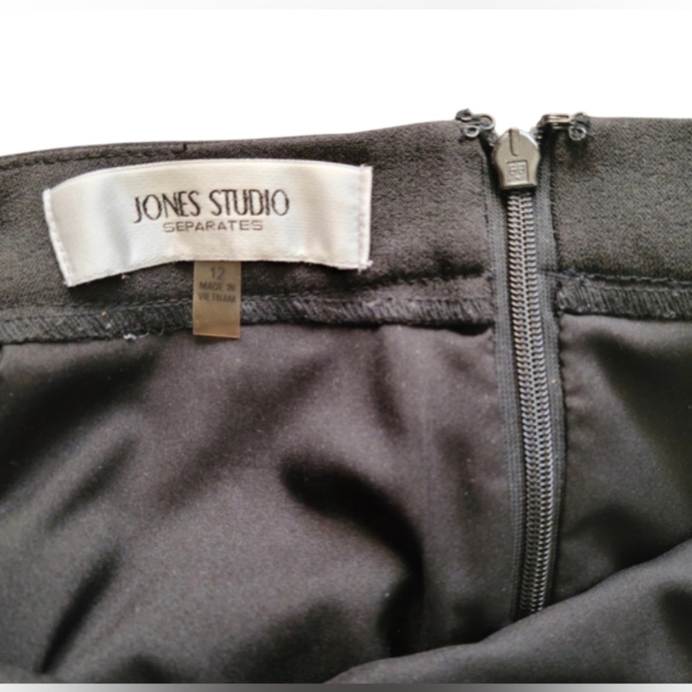 Jones Studio Separates sz 12 Black Pleated Midi Skirt - Picture 3 of 3